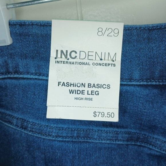 INC International Concepts Blue Flare Wide Leg Jeans - Picture 4 of 11